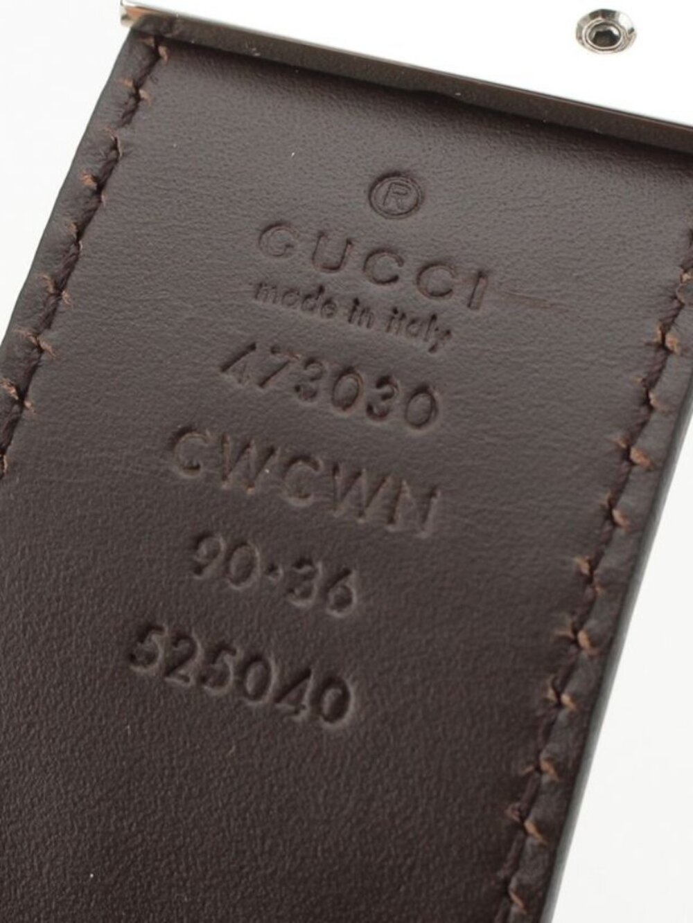 Gucci Leather GG Guccissima Reversible Belt Black Dark Brown - Picture 9 of 10